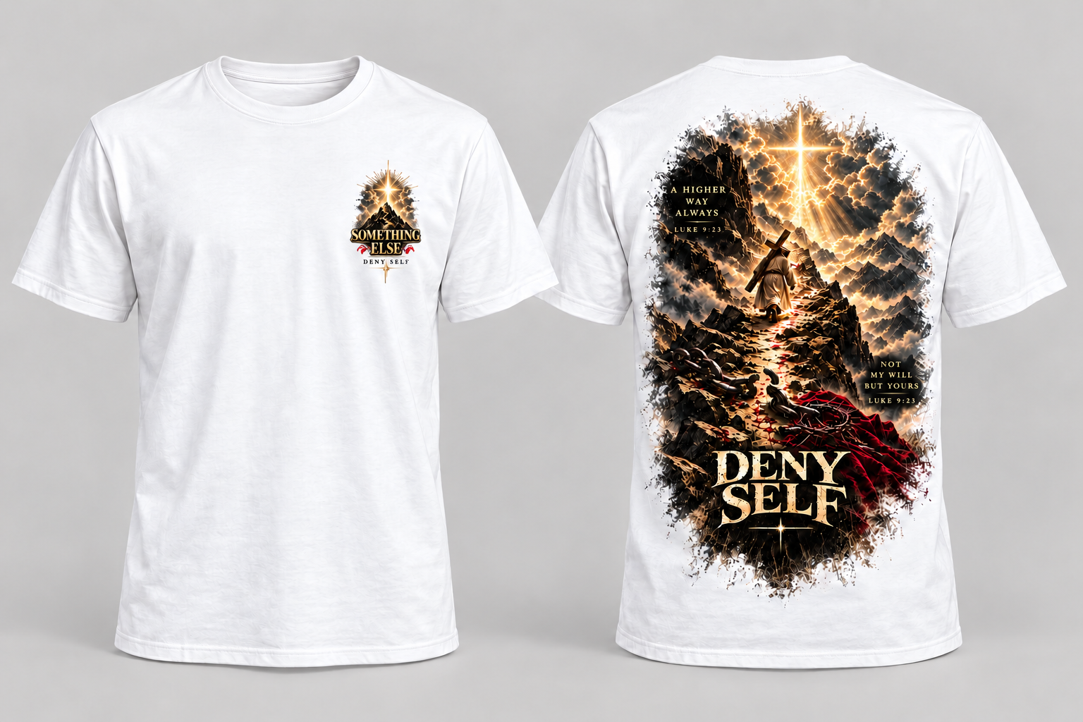 Deny Self I approved front chest print and full back design